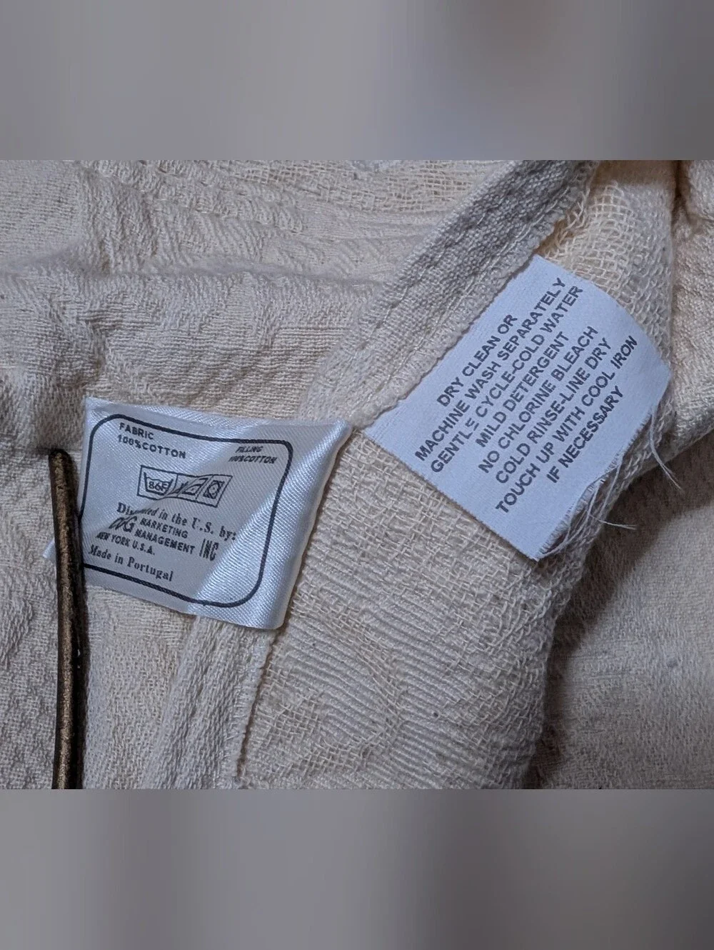 MATELASSE Shams STANDARD Cream Tan 100% COTTON Portugal PAIR By Artiste Floral